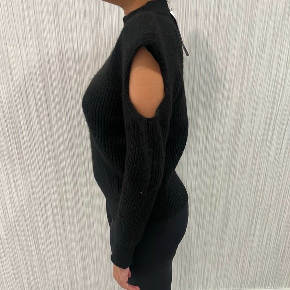 cold shoulder sweater / black / medium - Picture 4 of 6